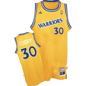 Maillot NBA Golden State Warriors #30 Stephen Curry Or Adidas Authentic Throwback - Homme