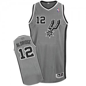 Maillot NBA San Antonio Spurs #12 LaMarcus Aldridge Gris argenté Adidas Authentic Alternate - Enfants