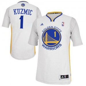 Maillot NBA Blanc Ognjen Kuzmic #1 Golden State Warriors Alternate Authentic Homme Adidas