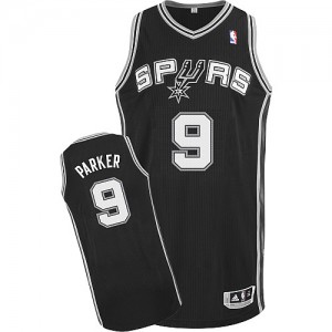 Maillot Adidas Noir Road Authentic San Antonio Spurs - Tony Parker #9 - Enfants