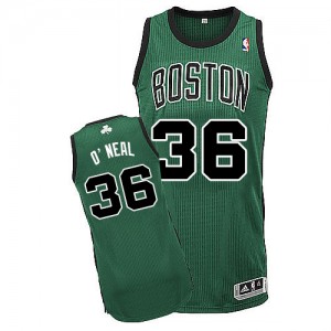 Boston Celtics Shaquille O'Neal #36 Alternate Authentic Maillot d'équipe de NBA - Vert (No. noir) pour Homme