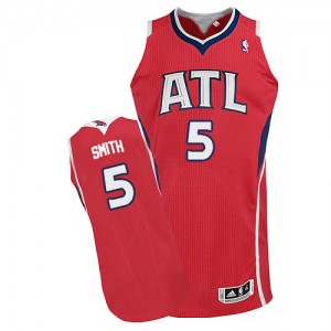 Atlanta Hawks Josh Smith #5 Alternate Authentic Maillot d'équipe de NBA - Rouge pour Homme