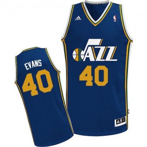Utah Jazz #40 Adidas Road Bleu marin Swingman Maillot d'équipe de NBA à vendre - Jeremy Evans pour Homme
