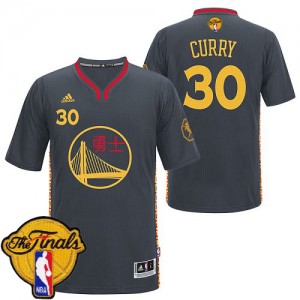 Golden State Warriors #30 Adidas Slate Chinese New Year 2015 The Finals Patch Noir Authentic Maillot d'équipe de NBA Discount - Stephen Curry pour Homme
