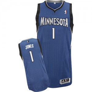 Maillot NBA Minnesota Timberwolves #1 Tyus Jones Slate Blue Adidas Authentic Road - Homme