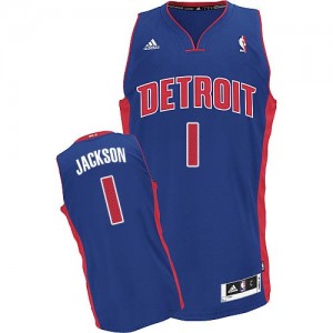 Maillot NBA Bleu royal Reggie Jackson #1 Detroit Pistons Road Swingman Homme Adidas