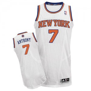 Maillot NBA Blanc Carmelo Anthony #7 New York Knicks Home Authentic Homme Adidas