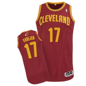 Maillot Adidas Vin Rouge Road Authentic Cleveland Cavaliers - Anderson Varejao #17 - Homme