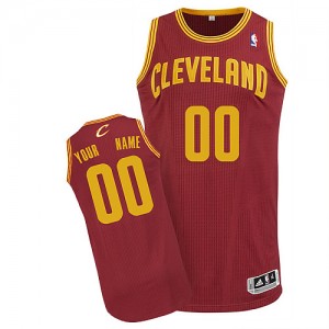 Maillot NBA Vin Rouge Authentic Personnalisé Cleveland Cavaliers Road Enfants Adidas