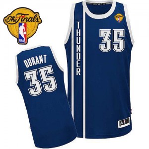 Maillot NBA Bleu marin Kevin Durant #35 Oklahoma City Thunder Alternate Finals Patch Authentic Homme Adidas