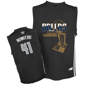 Maillot Adidas Noir Finals Champions Authentic Dallas Mavericks - Dirk Nowitzki #41 - Homme