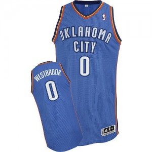 Oklahoma City Thunder #0 Adidas Road Bleu royal Authentic Maillot d'équipe de NBA pour pas cher - Russell Westbrook pour Femme