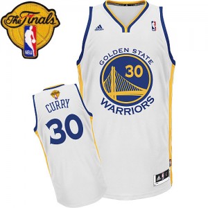 Golden State Warriors Stephen Curry #30 Home 2015 The Finals Patch Swingman Maillot d'équipe de NBA - Blanc pour Enfants