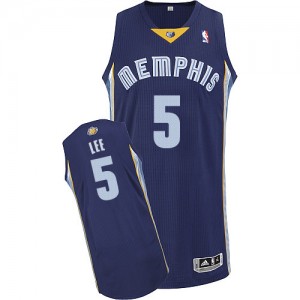 Maillot NBA Bleu marin Courtney Lee #5 Memphis Grizzlies Road Authentic Homme Adidas