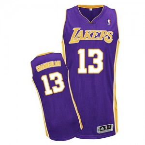 Maillot NBA Violet Wilt Chamberlain #13 Los Angeles Lakers Road Authentic Homme Adidas