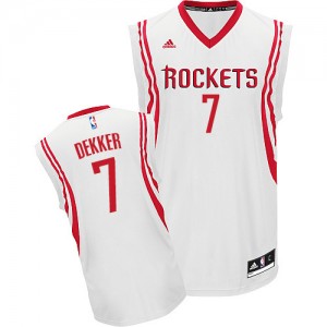 Houston Rockets #7 Adidas Home Blanc Swingman Maillot d'équipe de NBA la meilleure qualité - Sam Dekker pour Homme
