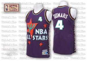 Detroit Pistons #4 Adidas Throwback 1995 All Star Violet Authentic Maillot d'équipe de NBA Braderie - Joe Dumars pour Homme