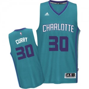 Maillot NBA Charlotte Hornets #30 Dell Curry Bleu clair Adidas Authentic Road - Homme
