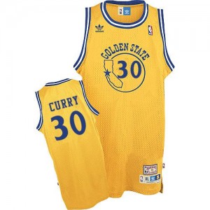 Maillot NBA Or Stephen Curry #30 Golden State Warriors New Throwback Day Swingman Homme Adidas