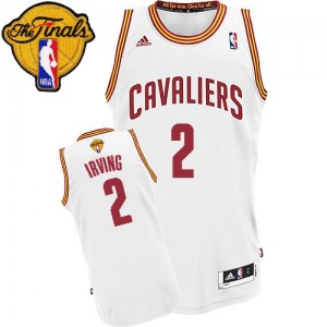 Maillot NBA Swingman Kyrie Irving #2 Cleveland Cavaliers Home 2015 The Finals Patch Blanc - Homme