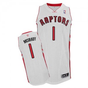 Maillot NBA Toronto Raptors #1 Tracy Mcgrady Blanc Adidas Authentic Home - Homme