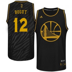 Maillot NBA Noir Andrew Bogut #12 Golden State Warriors Precious Metals Fashion Authentic Homme Adidas