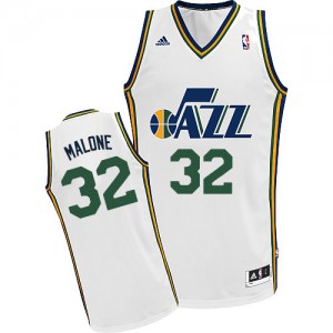 Maillot Adidas Blanc Home Swingman Utah Jazz - Karl Malone #32 - Homme