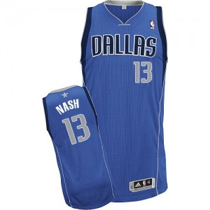 Maillot NBA Bleu royal Steve Nash #13 Dallas Mavericks Road Authentic Homme Adidas