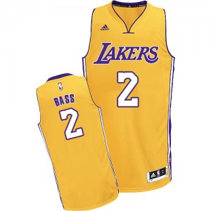 Maillot NBA Los Angeles Lakers #2 Brandon Bass Or Adidas Swingman Home - Homme