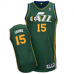 Maillot Authentic Utah Jazz NBA Alternate Vert - #15 Derrick Favors - Homme