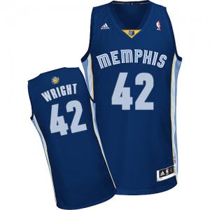 Memphis Grizzlies #42 Adidas Road Bleu marin Swingman Maillot d'équipe de NBA boutique en ligne - Lorenzen Wright pour Homme