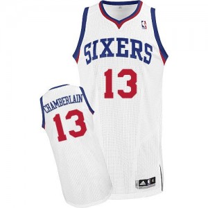 Philadelphia 76ers #13 Adidas Home Blanc Authentic Maillot d'équipe de NBA en vente en ligne - Wilt Chamberlain pour Homme