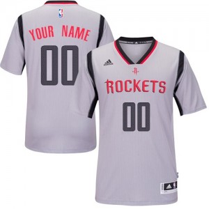 Houston Rockets Personnalisé Adidas Alternate Gris Maillot d'équipe de NBA boutique en ligne - Swingman pour Homme
