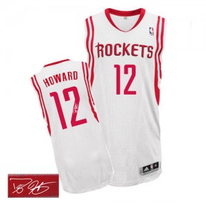 Maillot NBA Authentic Dwight Howard #12 Houston Rockets Home Autographed Blanc - Homme