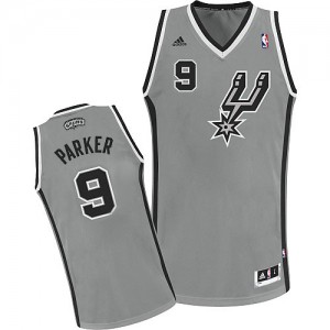 San Antonio Spurs Tony Parker #9 Alternate Swingman Maillot d'équipe de NBA - Gris argenté pour Homme