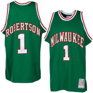 Maillot Adidas Vert Throwback Authentic Milwaukee Bucks - Oscar Robertson #1 - Homme