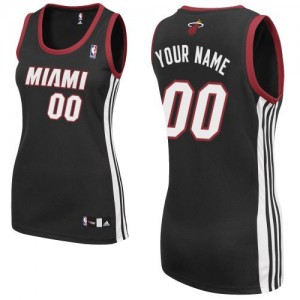 Maillot NBA Miami Heat Personnalisé Authentic Noir Adidas Road - Femme