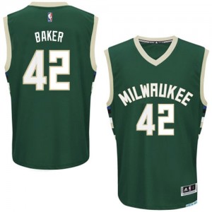 Maillot NBA Authentic Vin Baker #42 Milwaukee Bucks Road Vert - Homme