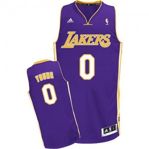 Maillot NBA Violet Nick Young #0 Los Angeles Lakers Road Swingman Homme Adidas