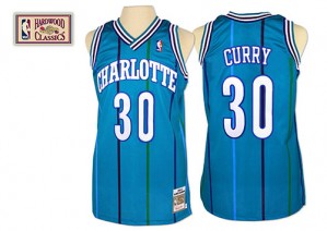 Maillot NBA Charlotte Hornets #30 Dell Curry Bleu clair Mitchell and Ness Authentic Throwback - Homme