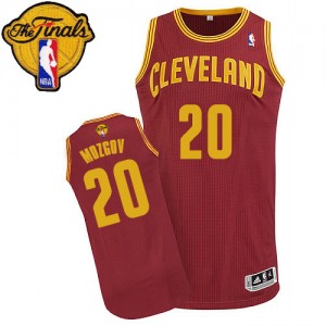 Maillot Adidas Vin Rouge Road 2015 The Finals Patch Authentic Cleveland Cavaliers - Timofey Mozgov #20 - Homme