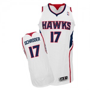 Atlanta Hawks Dennis Schroder #17 Home Authentic Maillot d'équipe de NBA - Blanc pour Homme