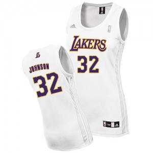 Maillot Adidas Blanc Alternate Authentic Los Angeles Lakers - Magic Johnson #32 - Femme