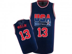 Maillot NBA Authentic Chris Mullin #13 Team USA 2012 Olympic Retro Bleu marin - Homme
