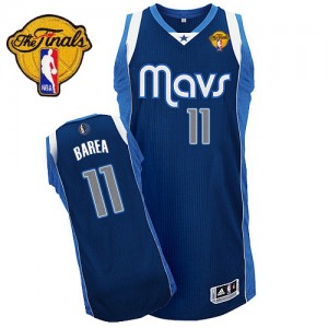 Maillot NBA Dallas Mavericks #11 Jose Barea Bleu marin Adidas Authentic Alternate Finals Patch - Homme