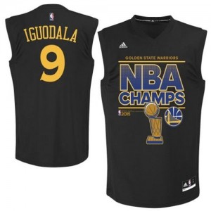 Maillot NBA Authentic Andre Iguodala #9 Golden State Warriors 2015 NBA Finals Champions Noir - Homme