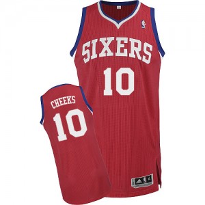 Maillot Adidas Rouge Road Authentic Philadelphia 76ers - Maurice Cheeks #10 - Homme