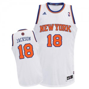 New York Knicks #18 Adidas Home Blanc Swingman Maillot d'équipe de NBA pas cher - Phil Jackson pour Homme
