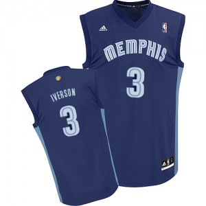 Maillot NBA Swingman Allen Iverson #3 Memphis Grizzlies Road Bleu marin - Homme