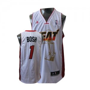 Miami Heat #1 Adidas Championship Blanc Swingman Maillot d'équipe de NBA en ligne - Chris Bosh pour Homme